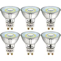 Los mejores  - EACLL Bombillas LED GU10 6000K Blanco Frio 5W Fuente de Luz 495 Lúmenes Equivalente 50W Halógena. AC 230V Sin Parpadeo…